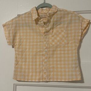 Zara kids Yellow Checkered button down shirt baby 12-18 months